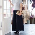 自社サイト限定割引クーポン発行【armoire*】リネン100％裏地付きスカートみたいなガウチョパンツ/3サイズ/black