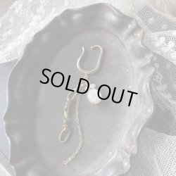 画像1: 【malle la brocante】14kgp　ヴィンテージグラスストーンのチェーンイヤーカフ