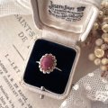 【malle la brocante】シリシャスシストとヴィンテージパールのオーバルリング/金属アレルギー対応