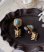 画像18: 【malle la brocante】ヴィンテージカボションと真鍮ネコのピアス/痛みにくいイヤリング