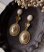 画像5: 【malle la brocante】ヴィンテージカボションと真鍮ビオラと苺の3連ピアス/痛みにくいイヤリング