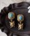 画像16: 【malle la brocante】ヴィンテージカボションと真鍮ネコのピアス/痛みにくいイヤリング