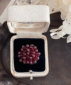 画像12: 【malle la brocante】サージカルステンレス　古いビーズと天然石のつぶつぶフラワーリング/金属アレルギー対応