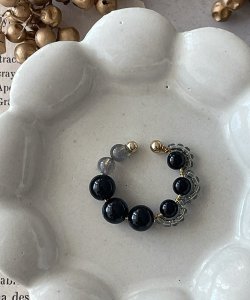 画像3: 【malle la brocante】2種の天然石とヴィンテージビーズのイヤーカフ（片耳用・1本売り）