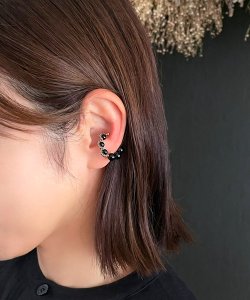 画像6: 【malle la brocante】2種の天然石とヴィンテージビーズのイヤーカフ（片耳用・1本売り）