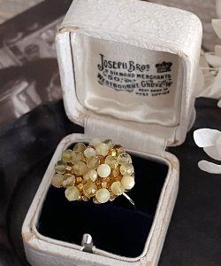 画像22: 【malle la brocante】サージカルステンレス　古いビーズと天然石のつぶつぶフラワーリング/金属アレルギー対応