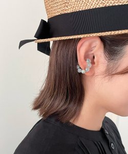 画像21: 【malle la brocante】2種の天然石とヴィンテージビーズのイヤーカフ（片耳用・1本売り）