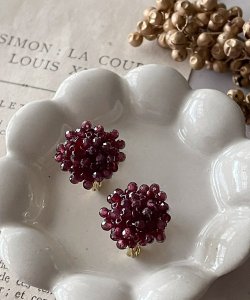 画像34: 【malle la brocante】古いビーズと天然石のつぶつぶフラワーピアスOR真鍮痛みにくいイヤリング