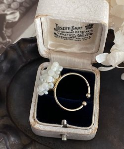 画像19: 【malle la brocante】サージカルステンレス　古いビーズと天然石のつぶつぶフラワーリング/金属アレルギー対応