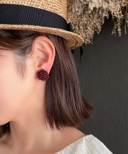 画像13: 【malle la brocante】古いビーズと天然石のつぶつぶフラワーピアスOR真鍮痛みにくいイヤリング