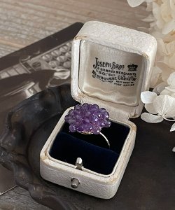 画像9: 【malle la brocante】サージカルステンレス　古いビーズと天然石のつぶつぶフラワーリング/金属アレルギー対応