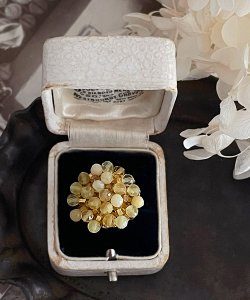 画像21: 【malle la brocante】サージカルステンレス　古いビーズと天然石のつぶつぶフラワーリング/金属アレルギー対応