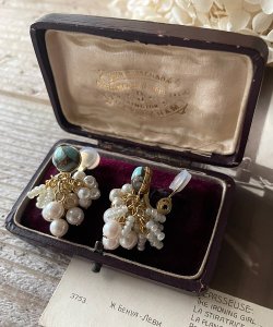 画像17: 【malle la brocante】天然石とヴィンテージパールのタッセルピアスOR真鍮痛みにくいイヤリング