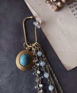 画像6: 【malle la brocante】ステンレス製　天然石とヴィンテージカボションの着せ替えイヤーカフ（片耳用）/金属アレルギー対応