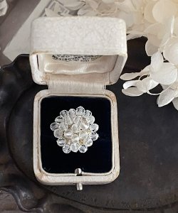 画像7: 【malle la brocante】サージカルステンレス　古いビーズと天然石のつぶつぶフラワーリング/金属アレルギー対応