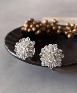 画像5: 【malle la brocante】古いビーズと天然石のつぶつぶフラワーピアスOR真鍮痛みにくいイヤリング