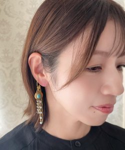 画像7: 【malle la brocante】ステンレス製　天然石とヴィンテージカボションの着せ替えイヤーカフ（片耳用）/金属アレルギー対応