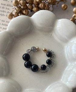 画像4: 【malle la brocante】2種の天然石とヴィンテージビーズのイヤーカフ（片耳用・1本売り）