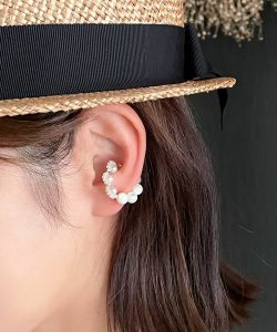 画像23: 【malle la brocante】2種の天然石とヴィンテージビーズのイヤーカフ（片耳用・1本売り）