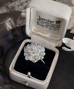 画像5: 【malle la brocante】サージカルステンレス　古いビーズと天然石のつぶつぶフラワーリング/金属アレルギー対応