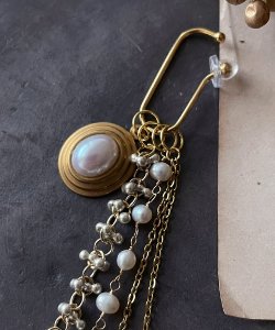 画像10: 【malle la brocante】ステンレス製　天然石とヴィンテージカボションの着せ替えイヤーカフ（片耳用）/金属アレルギー対応