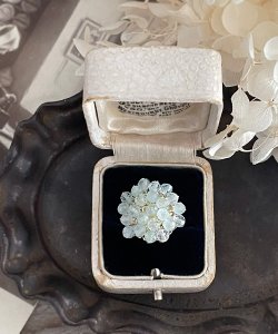 画像15: 【malle la brocante】サージカルステンレス　古いビーズと天然石のつぶつぶフラワーリング/金属アレルギー対応