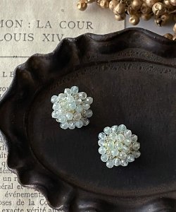 画像36: 【malle la brocante】古いビーズと天然石のつぶつぶフラワーピアスOR真鍮痛みにくいイヤリング