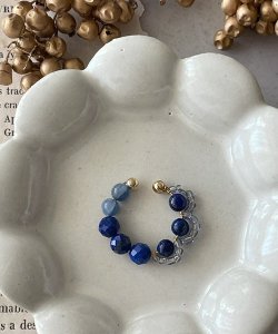 画像8: 【malle la brocante】2種の天然石とヴィンテージビーズのイヤーカフ（片耳用・1本売り）