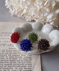 画像16: 【malle la brocante】サージカルステンレス　ヴィンテージビーズのつぶつぶフラワーリング/金属アレルギー対応