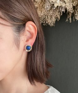 画像8: 【malle la brocante】コッパーストーンとヴィンテージパールのラウンドピアスOR真鍮痛みにくいイヤリング