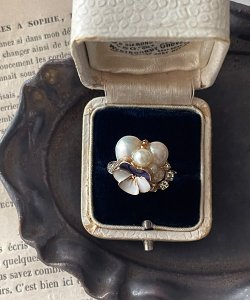 画像6: 【malle la brocante】サージカルステンレス　淡水パールとビオラのbijouリング/金属アレルギー対応