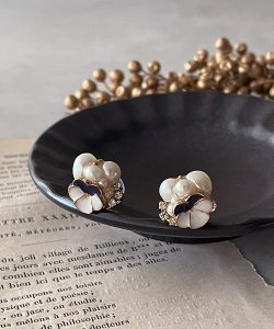 画像4: 【malle la brocante】淡水パールとビオラのbijouピアスOR真鍮痛みにくいイヤリング