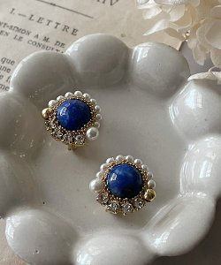 画像18: 【malle la brocante】コッパーストーンとヴィンテージパールのラウンドピアスOR真鍮痛みにくいイヤリング