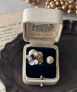 画像2: 【malle la brocante】淡水パールとビオラのbijouフォークリング/金属アレルギー対応