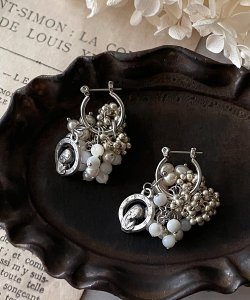 画像12: 【malle la brocante】天然石とヴィンテージメダイの着せ替えフープピアス/イヤリング/金属アレルギー対応