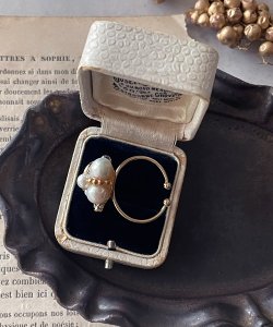 画像7: 【malle la brocante】サージカルステンレス　淡水パールとビオラのbijouリング/金属アレルギー対応