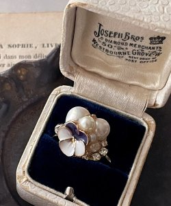 画像2: 【malle la brocante】サージカルステンレス　淡水パールとビオラのbijouリング/金属アレルギー対応