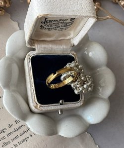 画像12: 【malle la brocante】サージカルステンレス　アンティークビーズとチェコビーズのブーケリング/金属アレルギー対応