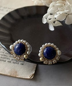 画像9: 【malle la brocante】コッパーストーンとヴィンテージパールのラウンドピアスOR真鍮痛みにくいイヤリング