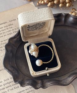 画像6: 【malle la brocante】淡水パールとビオラのbijouフォークリング/金属アレルギー対応