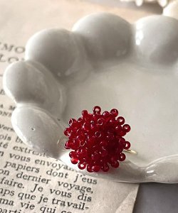 画像15: 【malle la brocante】サージカルステンレス　ヴィンテージビーズのつぶつぶフラワーリング/金属アレルギー対応