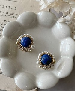 画像19: 【malle la brocante】コッパーストーンとヴィンテージパールのラウンドピアスOR真鍮痛みにくいイヤリング