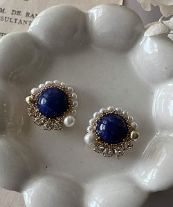 画像21: 【malle la brocante】コッパーストーンとヴィンテージパールのラウンドピアスOR真鍮痛みにくいイヤリング