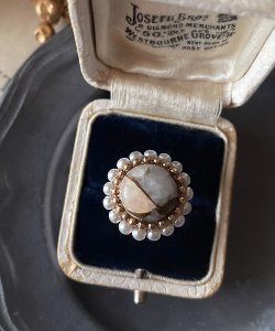 画像10: 【malle la brocante】サージカルステンレス　コッパーストーンとヴィンテージパールのラウンドリング/金属アレルギー対応