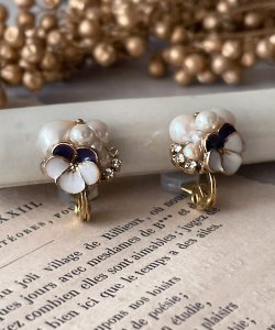 画像7: 【malle la brocante】淡水パールとビオラのbijouピアスOR真鍮痛みにくいイヤリング