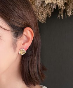 画像26: 【malle la brocante】コッパーストーンとヴィンテージパールのラウンドピアスOR真鍮痛みにくいイヤリング