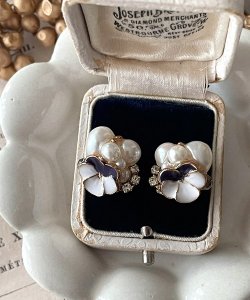 画像2: 【malle la brocante】淡水パールとビオラのbijouピアスOR真鍮痛みにくいイヤリング