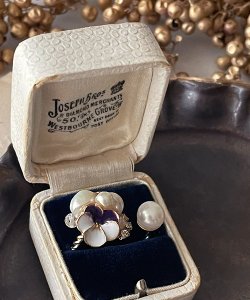 画像3: 【malle la brocante】淡水パールとビオラのbijouフォークリング/金属アレルギー対応