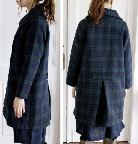 Almoir cemented black watch wool stain color coat 38 size - Women's Casual & Functional Jackets - Polyester