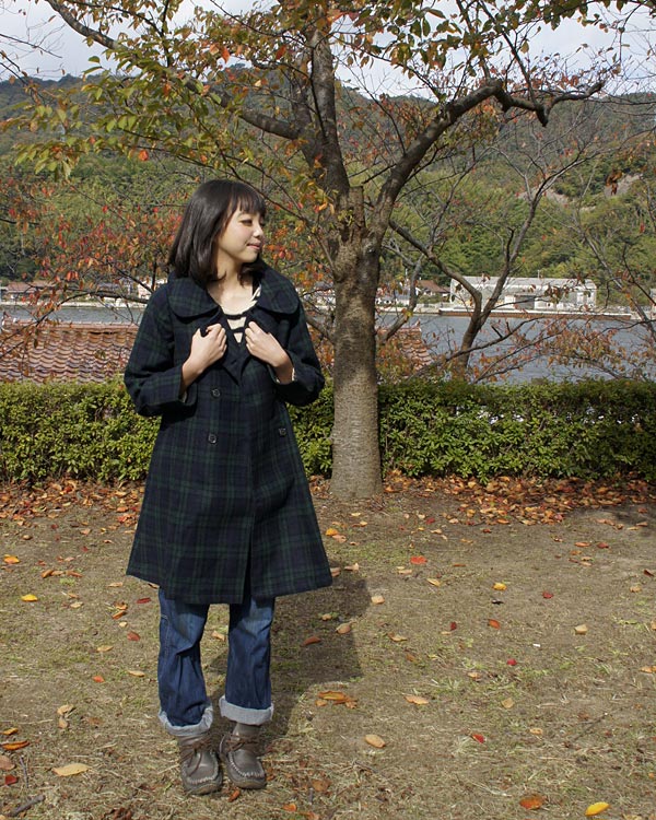 Almoir cemented black watch wool stain color coat 38 size - Women's Casual & Functional Jackets - Polyester